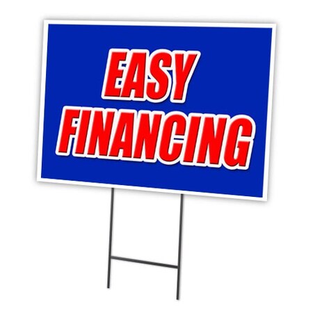 Signmission Easy Financing Yard Sign & Stake outdoor plastic coroplast window, C-1216-DS-Easy Financing C-1216-DS-Easy Financing